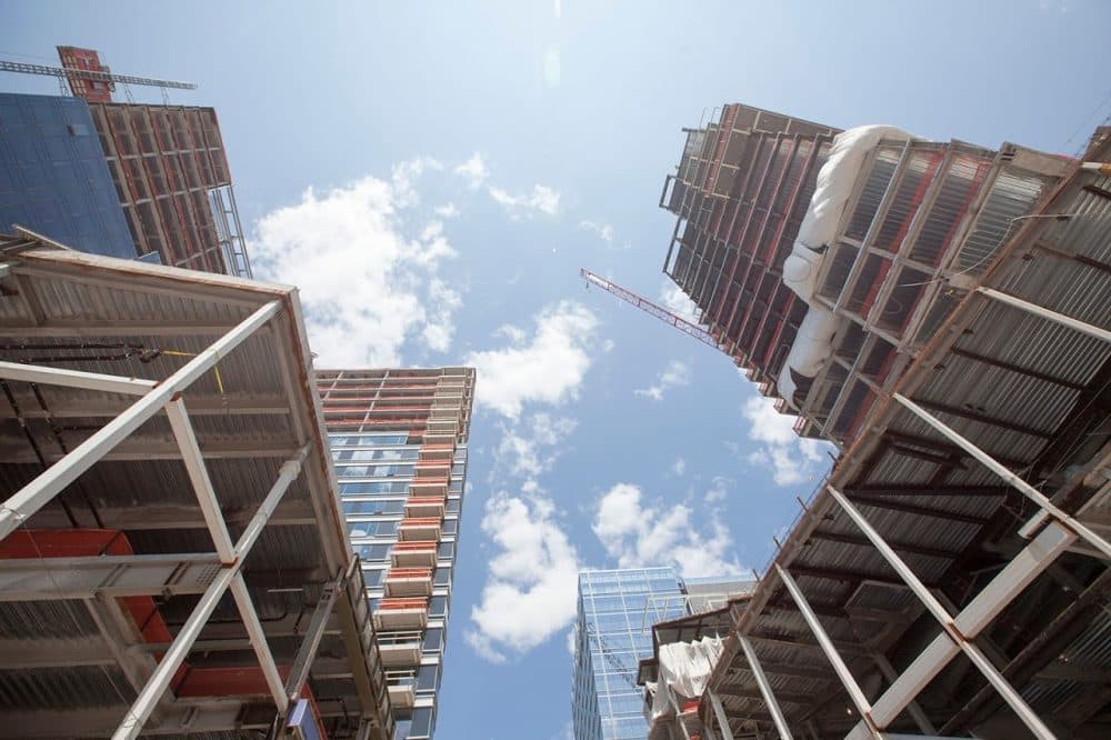 One Seaport Square under construction. (Joe Difazio for WBUR)