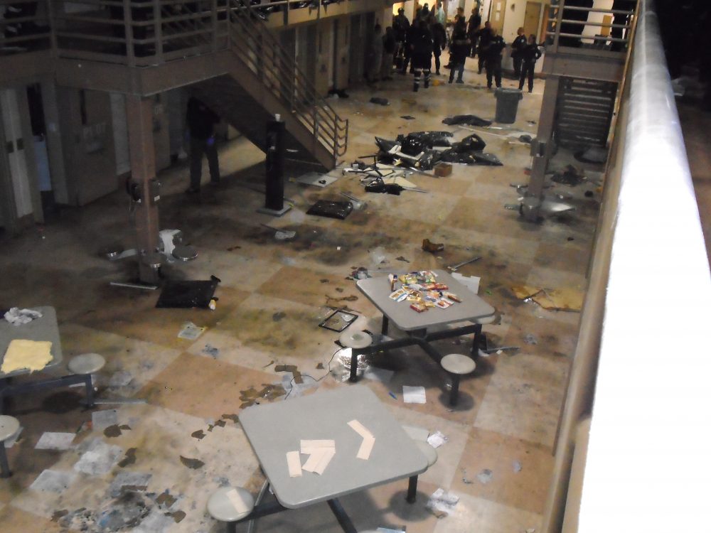 The destruction inmates caused at the Souza-Baranowski maximum-security prison (Courtesy Department of Correction)