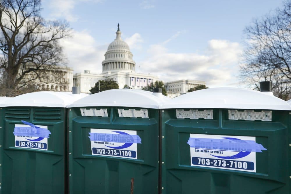 It was the week before everything changed, writes Tom Keane. Here's 10 news items to remember it by. Pictured: Portable toilets have their brand name "Don's Johns" covered with masking tape as preparations continue for Friday's presidential inauguration, Wednesday, Jan. 18, 2017, on Capitol Hill in Washington. (John Minchillo/AP)