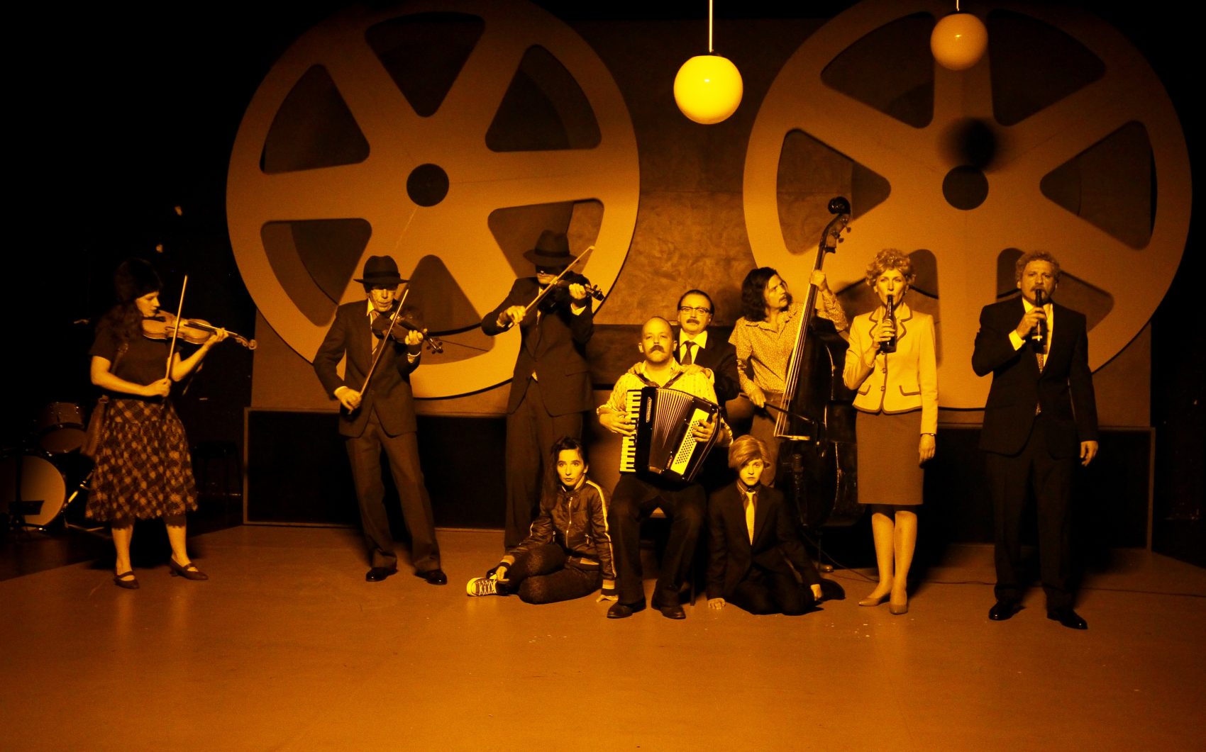 The ensemble of Béla Pintér and Company's "Our Secrets." (Courtesy Csaba Maszaros/ArtsEmerson)