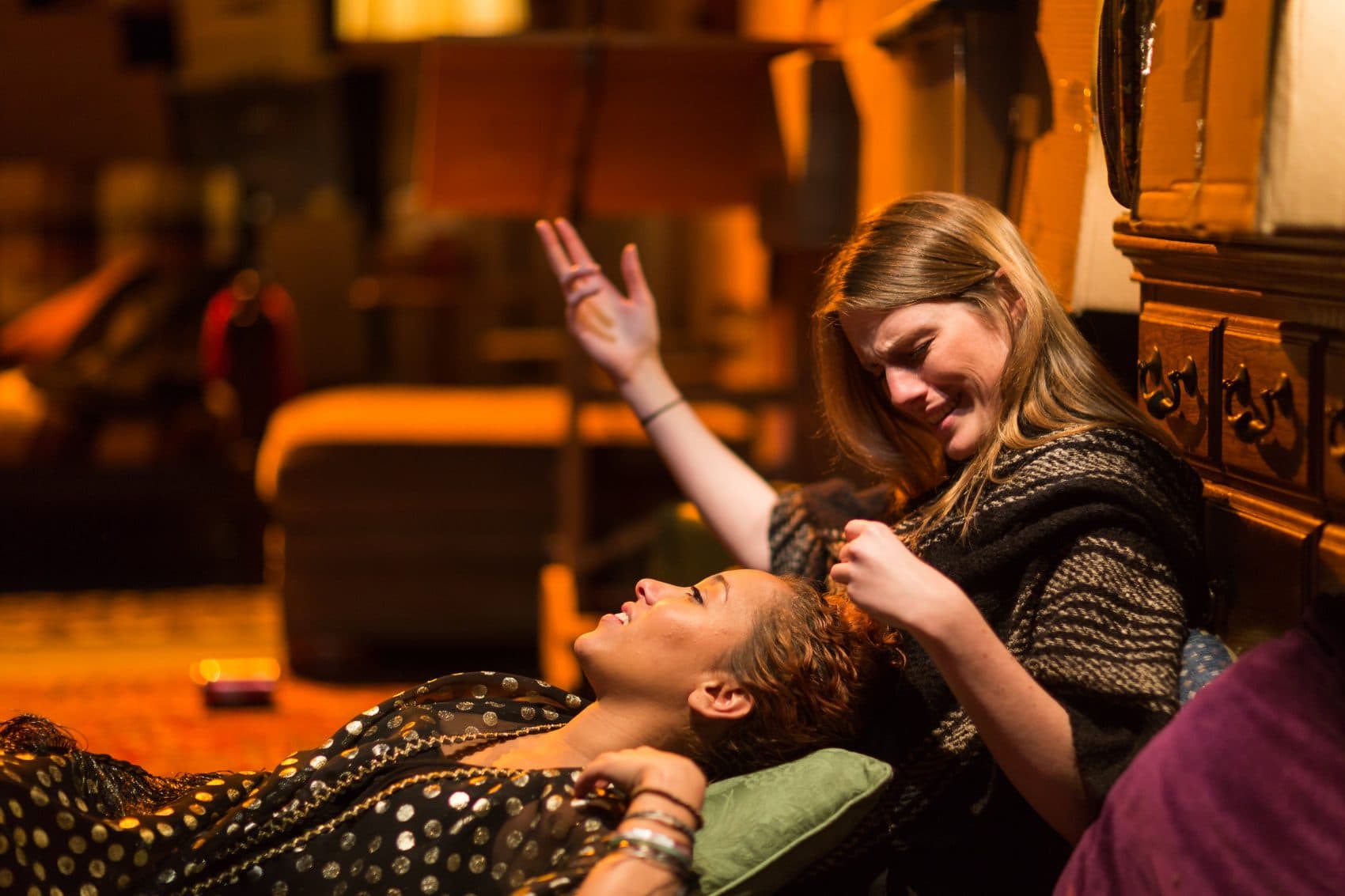 Gia Flores and Louise Hamill in a previous season's production of "It's Not About My Mother," by Lizzie Milanovich. (Courtesy Fresh Ink Theatre)