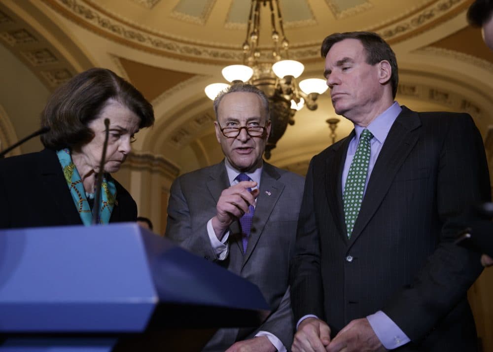 Why would fired national security adviser Michael Flynn, asks Harvard Russia expert Mark Kramer, call the Russian ambassador on lines he knew would be monitored by U.S. intelligence? Pictured: Senate Minority Leader Chuck Schumer of N.Y, center, joined by Sen. Dianne Feinstein, D-Calif., the ranking member of the Senate Judiciary Committee, left, and Sen. Mark Warner, D-Va., vice chair of the Intelligence Committee, right, calls for an investigation into President Donald Trump's administration over its relationship with Russia, including when Trump learned that Flynn had discussed U.S. sanctions with a Russian diplomat, Wednesday, Feb. 15, 2016, during a news conference on Capitol Hill in Washington. (J. Scott Applewhite/AP)