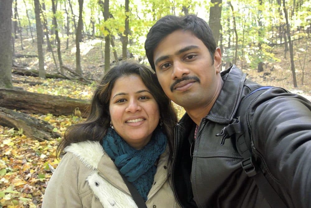 Those who see brown skin as a threat don't care about my papers, my religion or my country of origin, writes Neema Avashia. In this undated photo, Srinivas Kuchibhotla, right, poses for a photo with his wife Sunayana Dumala in Cedar Rapids, Iowa. In the middle of a crowded bar, Adam Purinton yelled at two Indian men - Kuchibhotla and Alok Madasani - to "get out of my country," witnesses said, then opened fire in an attack that killed one of the men and wounded the other, as well as a third man who tried to help, Thursday, Feb 23, 2017, in Olathe, Kan. (Kranti Shalia via AP)