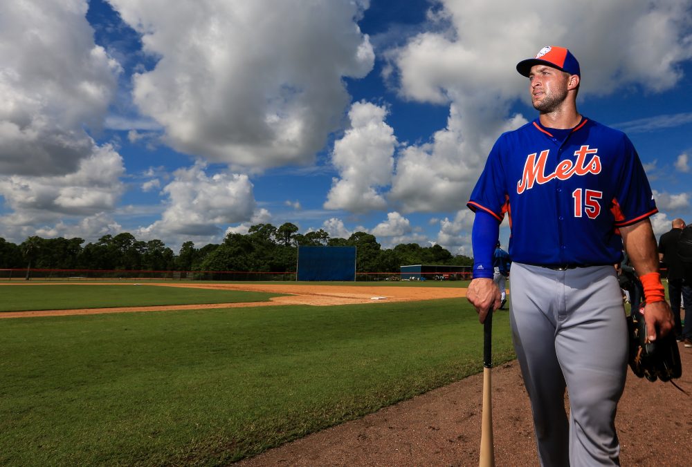 Tim Tebow is playing in the Mets' minor league spring training camp. (Rob Foldy/Getty Images)