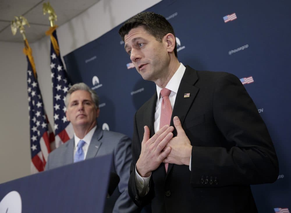 Republicans marketed their health care plan as a conservative replacement for the ACA, writes Rich Barlow. But we already have a conservative health plan. It’s called Obamacare and, by the way, it’s not exploding. House Speaker Paul Ryan and Majority Leader Kevin McCarthy of Calif., talk about getting past the failure to pass a health care overhaul bill. (J. Scott Applewhite/AP)