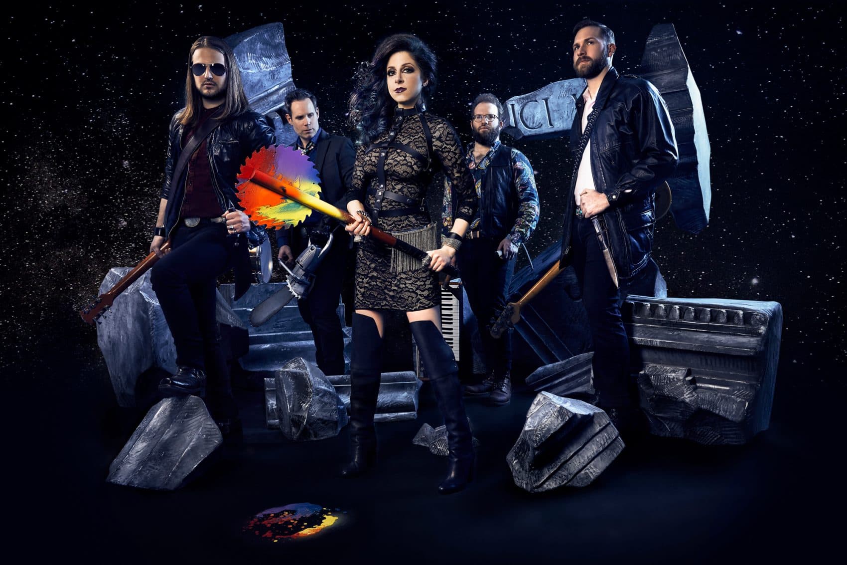 Art-rock band Schooltree in artwork for its new rock opera "Heterotopia." (Courtesy Hive Studio)