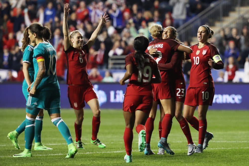 The U.S. women's national soccer team has agreed to terms on a new collective bargaining agreement with U.S. Soccer.
(Dominick Reuter/AFP/Getty Images)