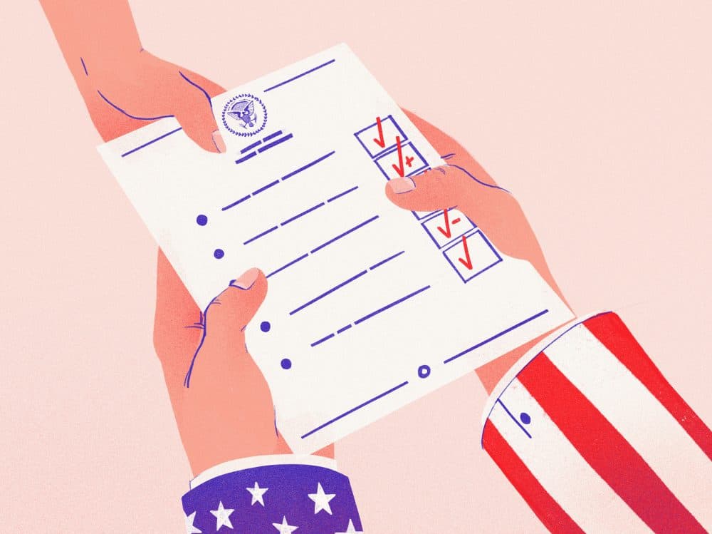 President Trump announced early on what goals he hoped to accomplish in his first 100 days in office. Which ones has he already accomplished? (Chelsea Beck/NPR)
