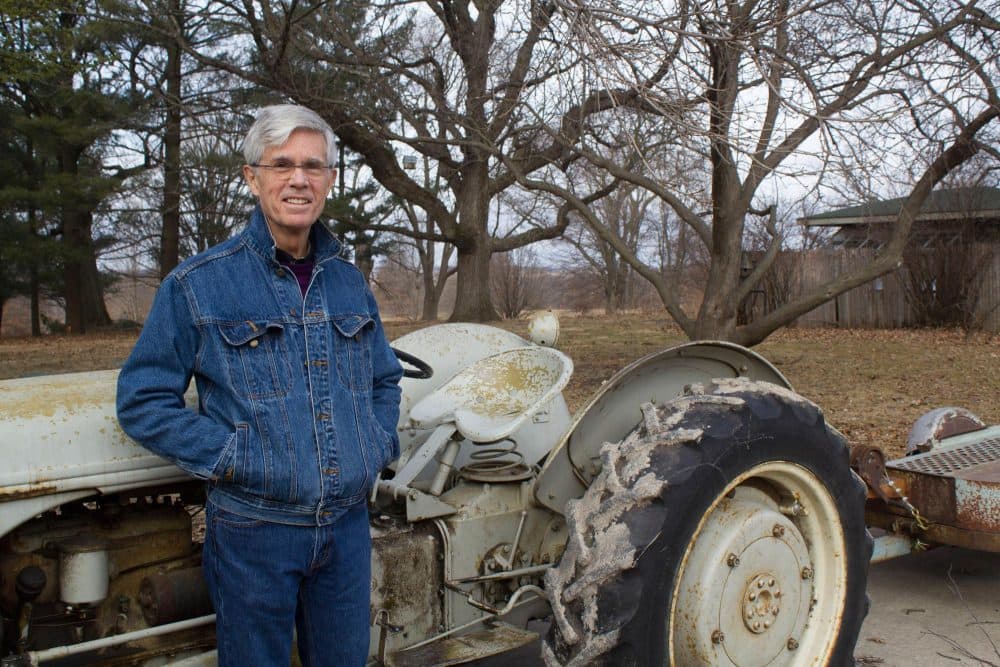 Rob Fleming, a grand-nephew of Henry A. Wallace, uses this 1947 Ford 2n as he works to restore the prairie around his childhood home in Carlisle, Iowa. (Amy Mayer/Harvest Public Media)
