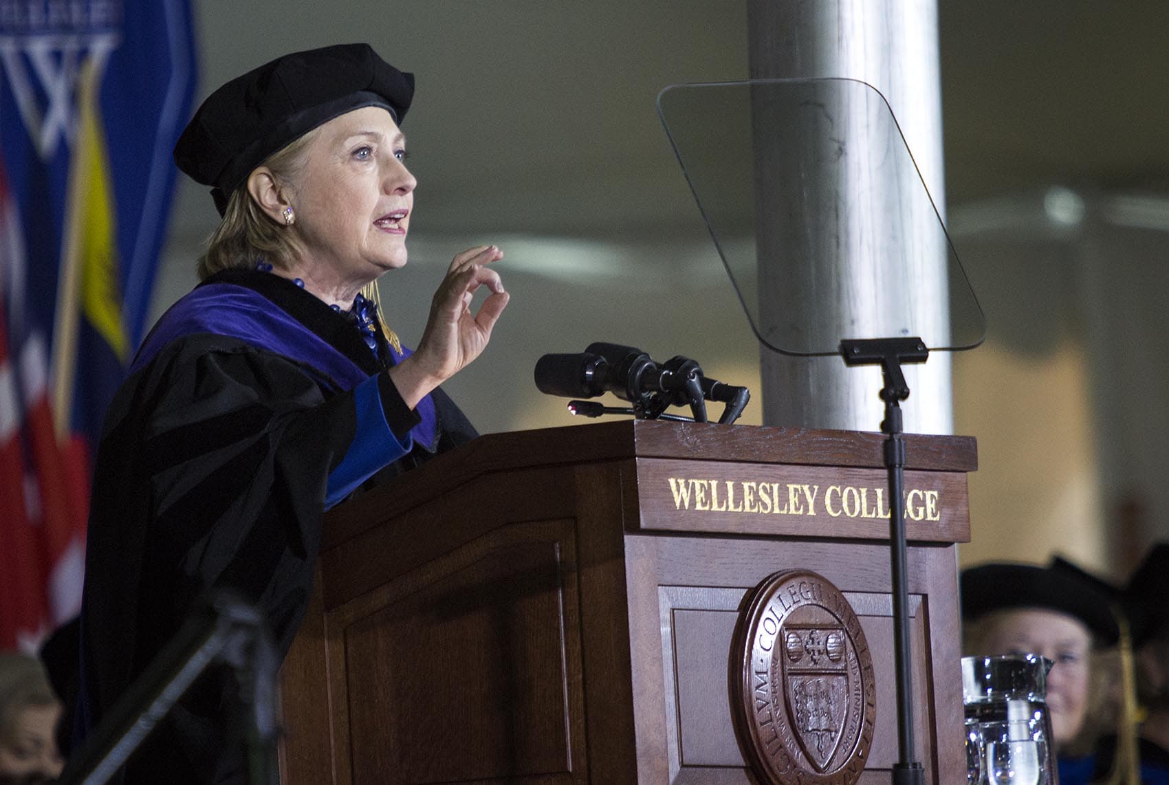 Without Naming Names, Hillary Clinton Talks Trump At Wellesley College