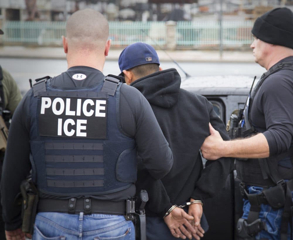 In this Feb. 7, 2017 photo released by U.S. Immigration and Customs Enforcement, an ICE operation is conducted in Los Angeles. (Charles Reed/U.S. Immigration and Customs Enforcement via AP)