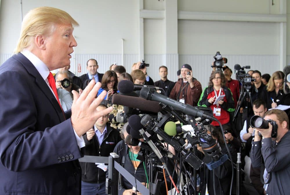 For many of our fellow citizens in the Age of Trump, ignorance really is bliss -- and widespread, writes Rich Barlow. Pictured: Donald Trump, then a possible 2012 presidential candidate, on April 27, 2011 in Portsmouth, N.H. There, Trump said he was "very proud" to have forced the White House's decision to release President Barack Obama's birth certificate. (Jim Cole/AP)