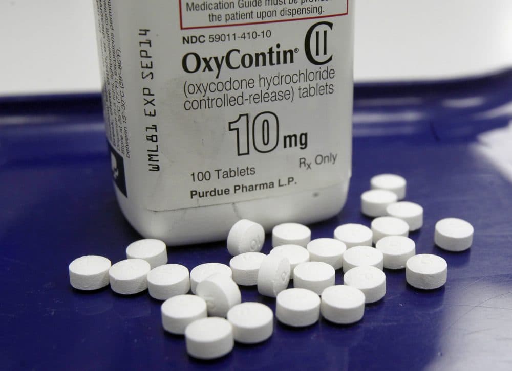 OxyContin pills arranged for a photo at a pharmacy. (AP Photo/Toby Talbot, File)