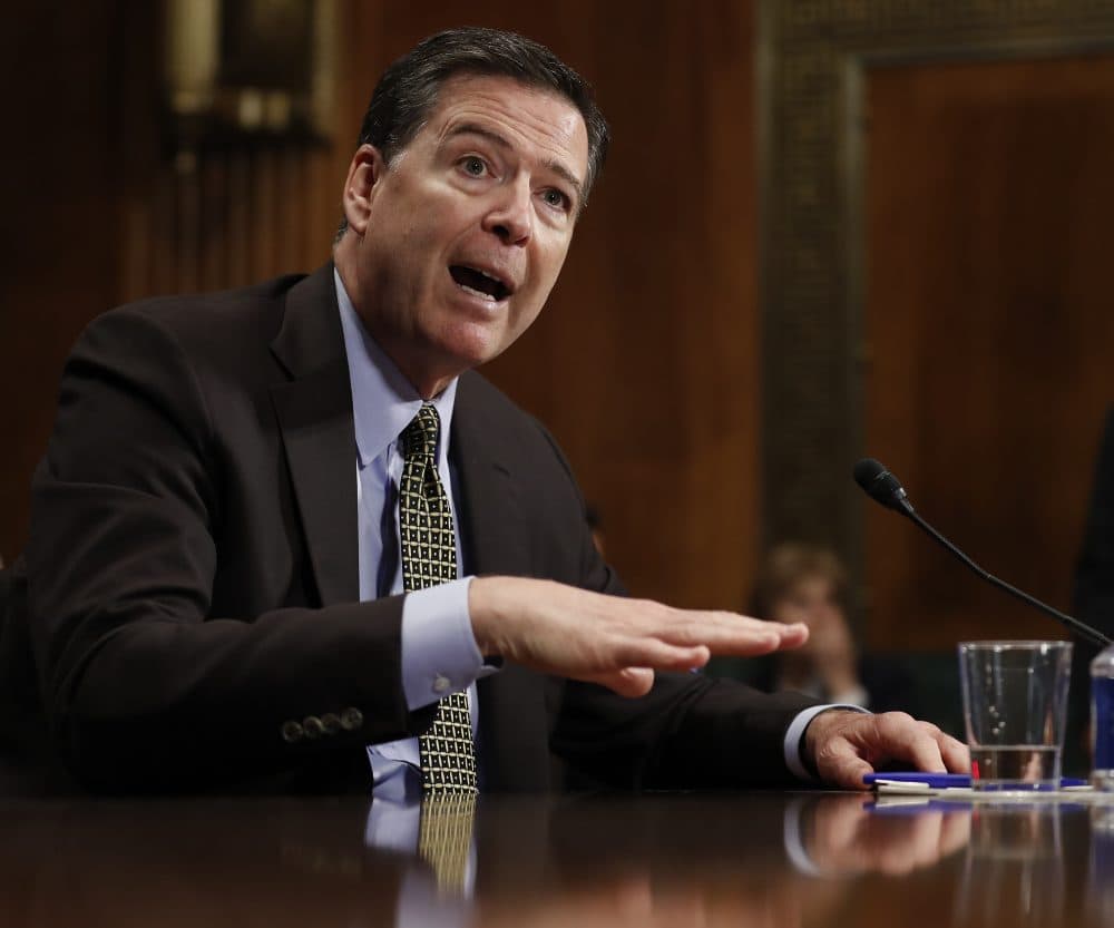 FBI Director James Comey testifies on Capitol Hill on May 3, 2017. (Carolyn Kaster/AP)