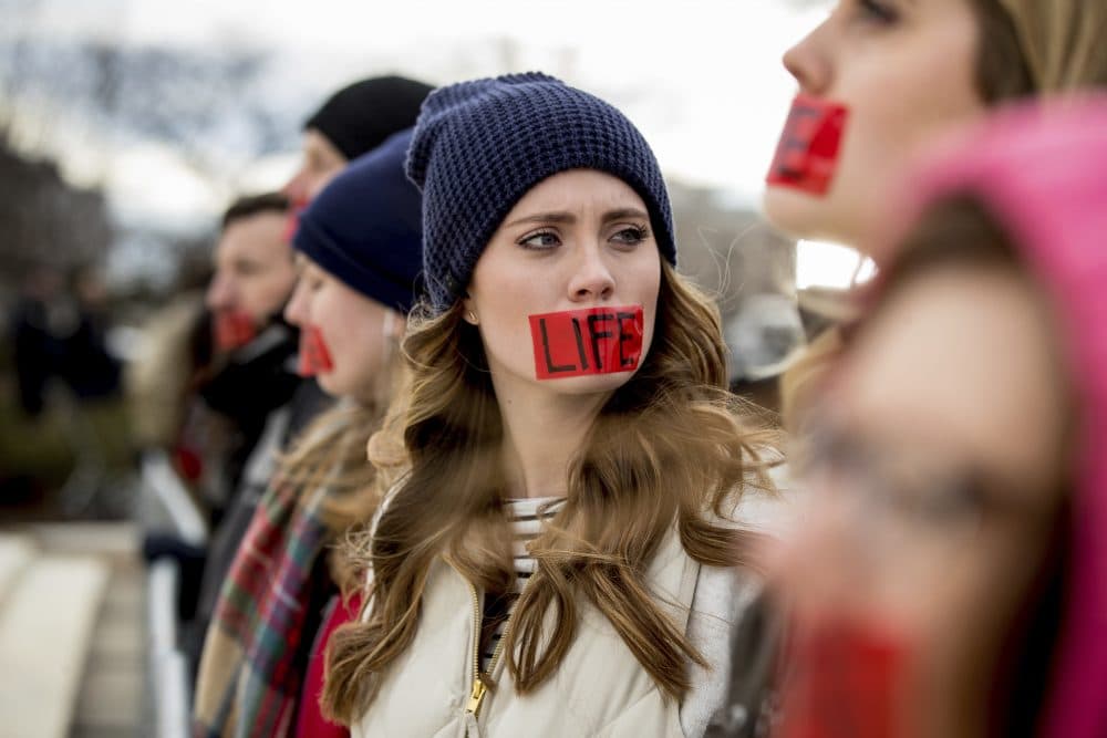 Anti-abortion activists in front of the Supreme Court in Washington, Friday, Jan. 27, 2017, during the annual March for Life. (Andrew Harnik/AP)