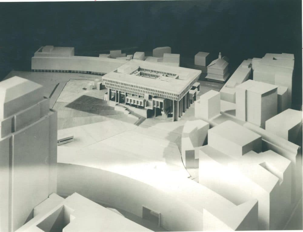 A rendering of City Hall from before it was built. (Boston City Archives)