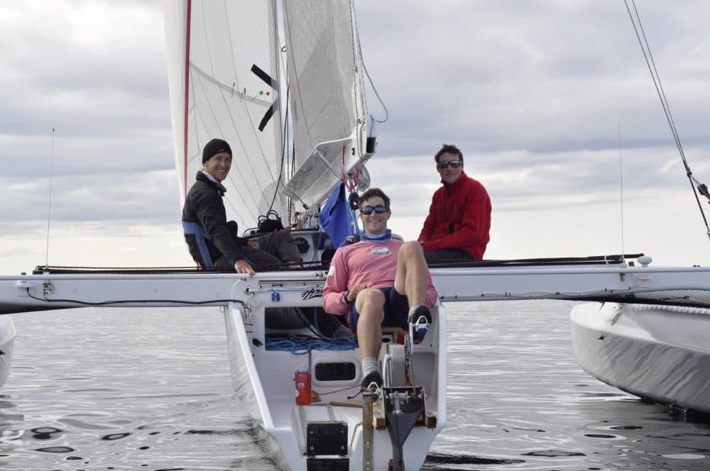 The Burd brothers on their sailboat during the Race to Alaska. (Courtesy Daphne Stuart via Facebook)