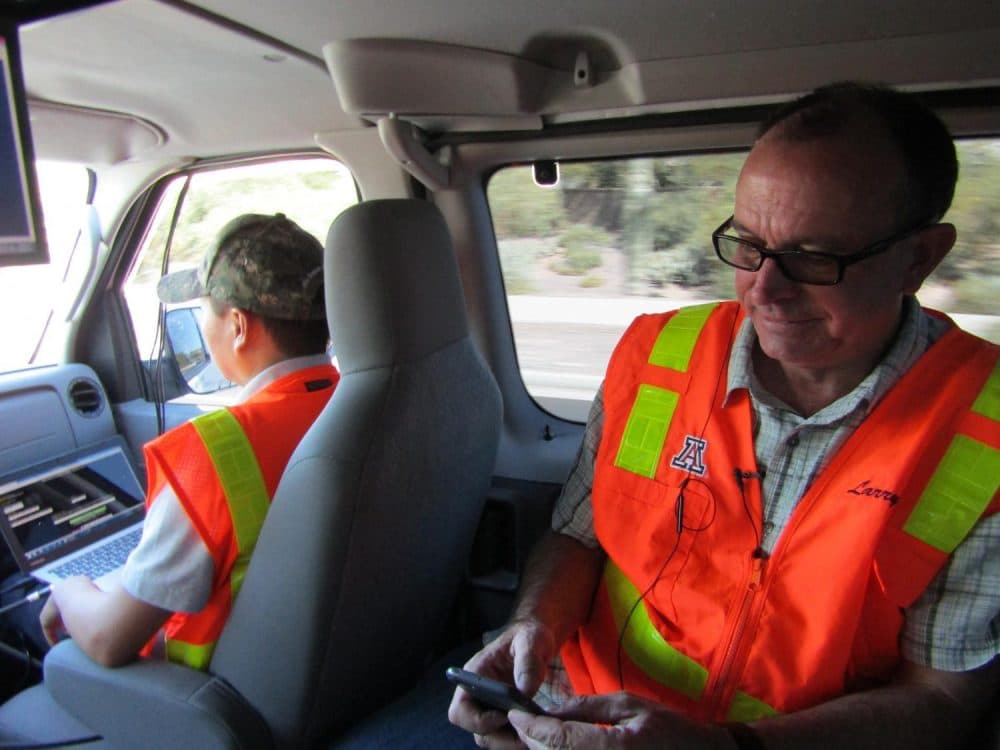 University of Arizona professor Larry Head works with the Maricopa County Department of Transportation on the connected car technology. (Casey Kuhn/KJZZ)