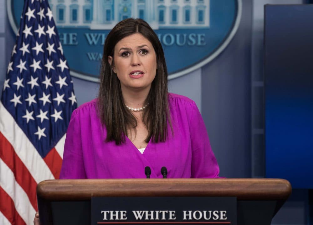 Deputy White House Press Secretary Sarah Huckabee Sanders speaks at the press briefing at the White House in Washington, D.C., on June 27, 2017. (Nicholas Kamm/AFP/Getty Images)