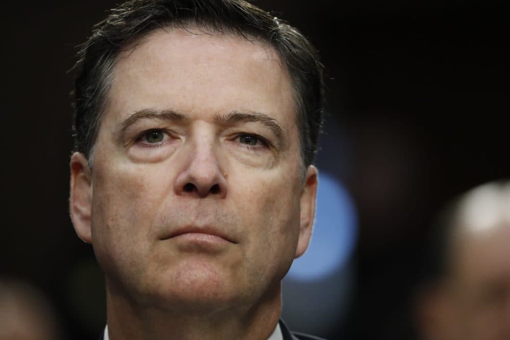 The former FBI director went along to get along, writes Susan E. Reed, and for that reason, Donald Trump is unlikely to face obstruction of justice charges. In this photo, Comey listens to the committee chairman at the beginning of the Senate Intelligence Committee hearing on Capitol Hill, Thursday, June 8, 2017, in Washington. (Alex Brandon/ AP)