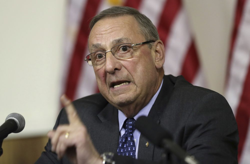 Maine Gov. Paul LePage speaks at a town hall meeting in March. (Robert F. Bukaty/AP)
