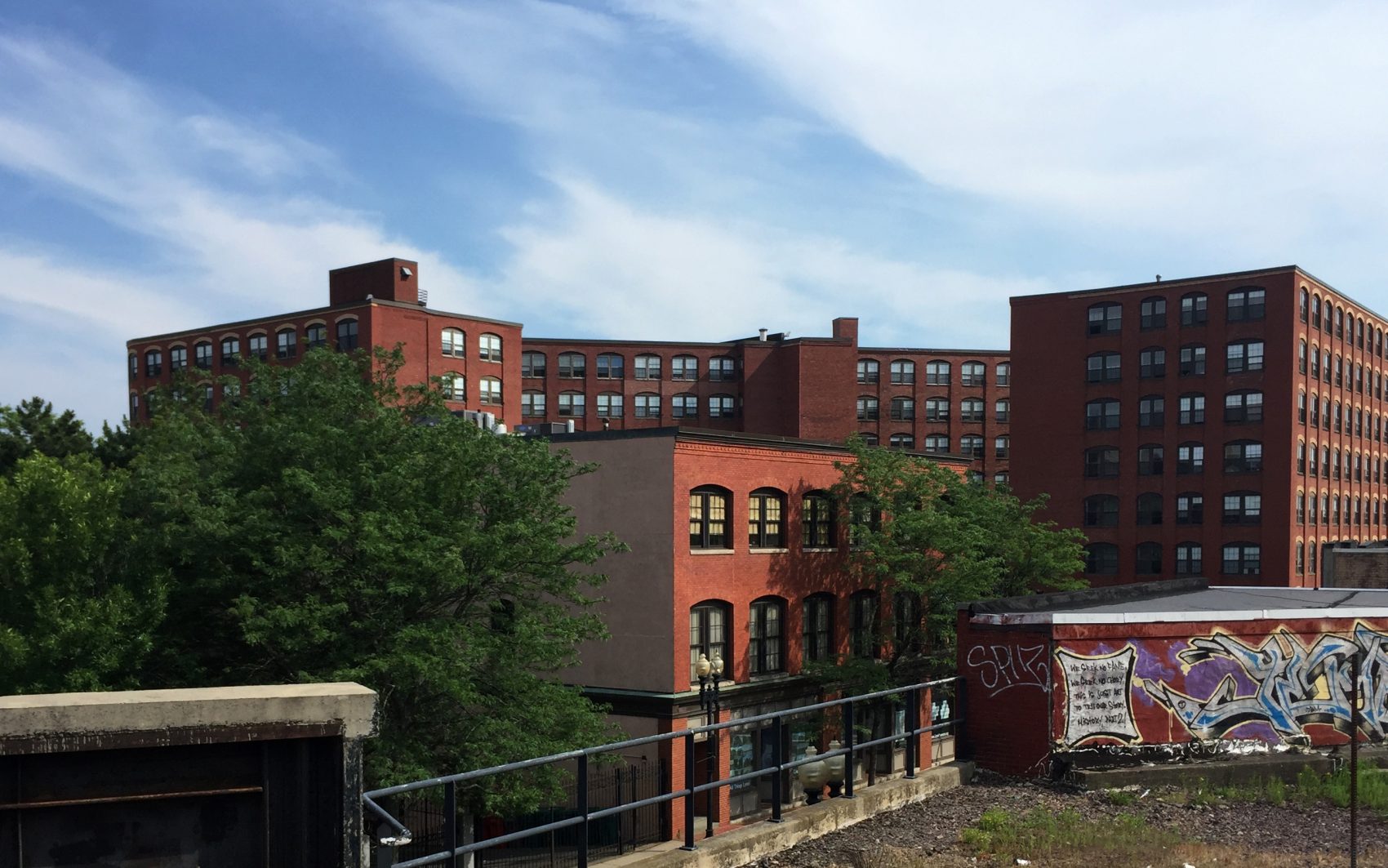 Fifteen murals are about to go up in the post-industrial city of Lynn. (Erin Trahan for WBUR)