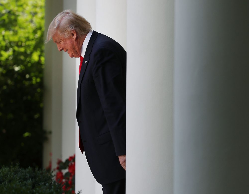 President Trump walks into the Rose Garden on July 26, 2017, in Washington, D.C. (Mark Wilson/Getty Images)