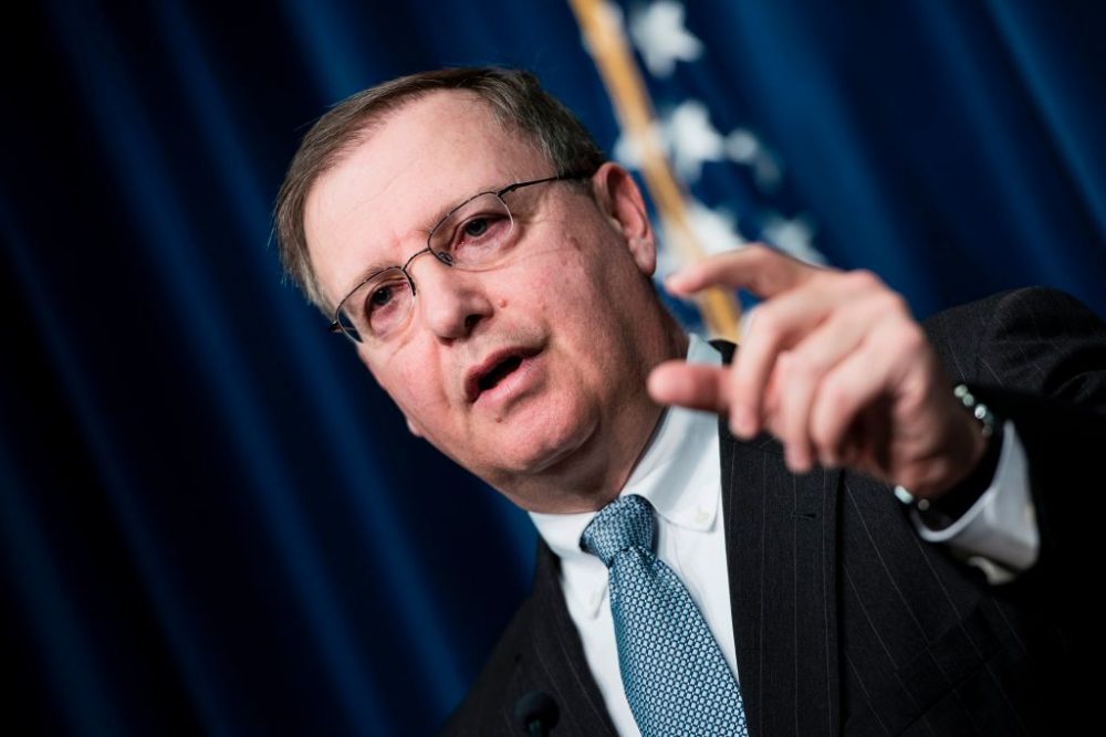 Acting Drug Enforcement Administration (DEA) administrator Chuck Rosenberg speaks about fentanyl at the headquarters of the Drug Enforcement Agency June 6, 2017 in Arlington, Va. (Brendan Smialowski/AFP/Getty Images)