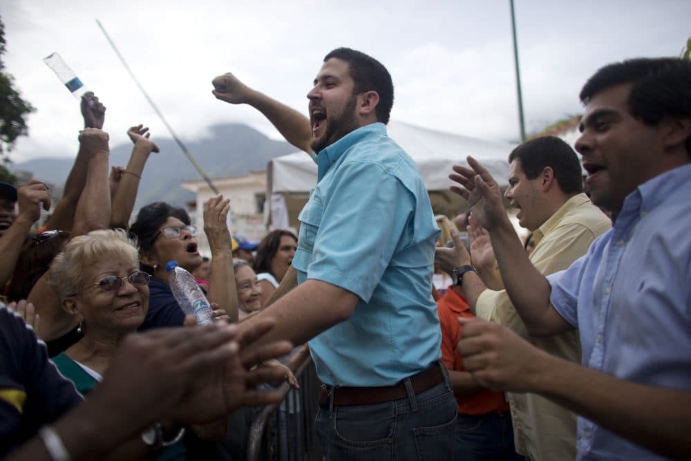 David Smolansky, opposition mayor of the El Hatillo district of Caracas, in 2016. Smolansky was ordered arrested this month by Venezuela's socialist regime for allowing anti-government protests. He is currently in hiding. (Ariana Cubillos/AP)