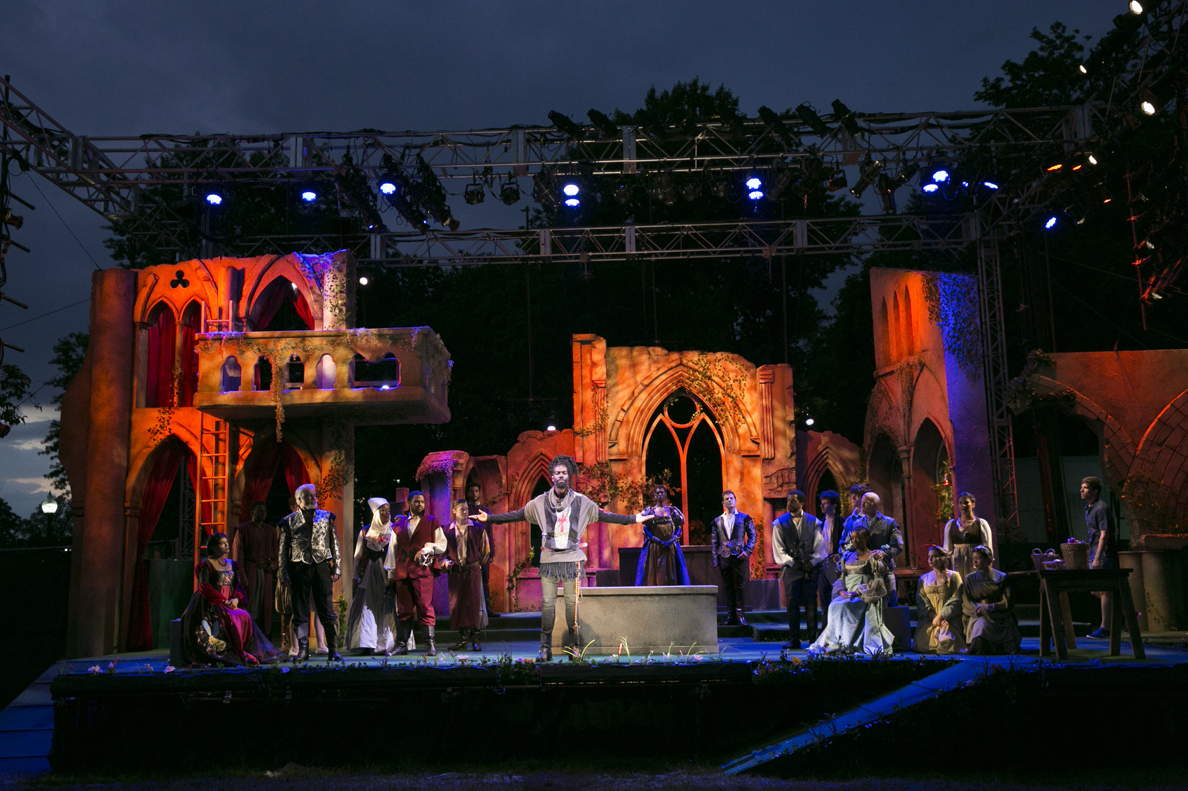 The cast of Commonwealth Shakespeare Company's "Romeo and Juliet" (Courtesy Evgenia Eliseeva/CSC)