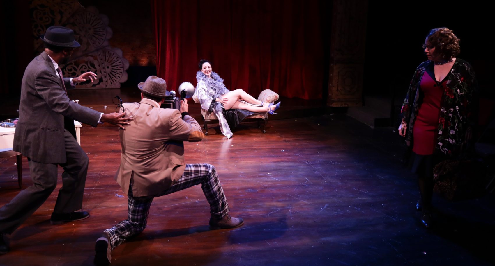 Davron S. Monroe, David Alea, Kirsten Salpini and Leigh Barrett in "Gypsy." (Courtesy Mark S. Howard/Lyric Stage Company)