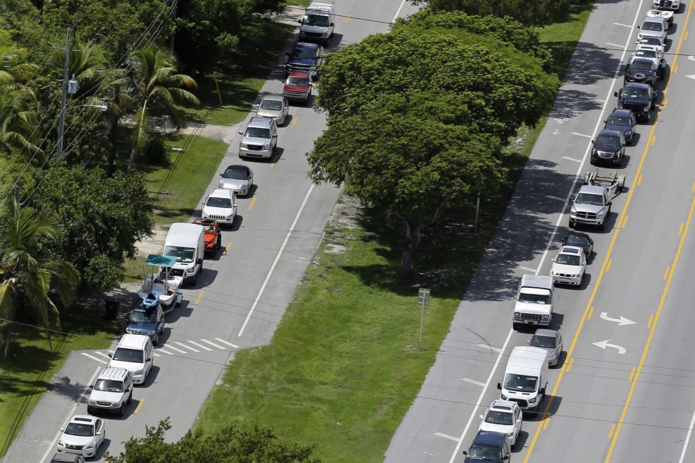 Motorists head north on U.S. Route 1, in Tavernier, Fla., Wednesday, Sept. 6, 2017. (Alan Diaz/AP)