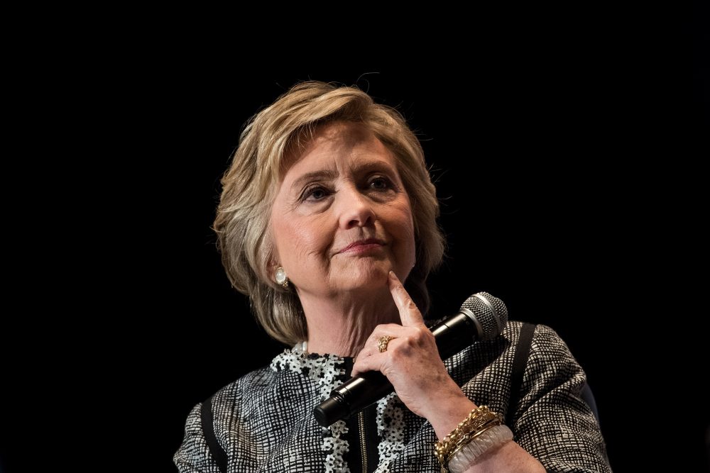Former U.S. Secretary of State and 2016 presidential candidate Hillary Clinton pauses while speaking during BookExpo 2017 at the Jacob K. Javits Convention Center, June 1, 2017 in New York City. (Drew Angerer/Getty Images)