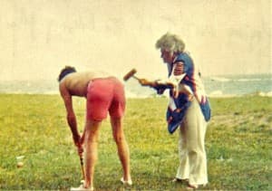 Poets Richard Wilbur and Elizabeth Bishop playing croquet in Duxbury. (Courtesy Lloyd Schwartz)