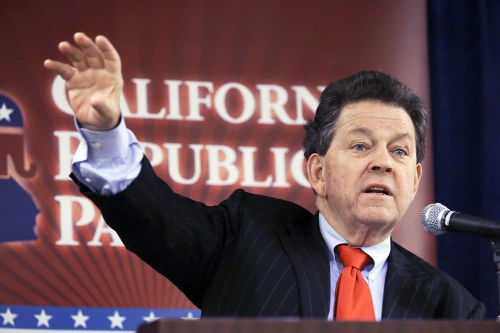 Economist Arthur Laffer, known as "the father of supply-side economics" and who was an economic advisor to President Ronald Reagan, speaks to an executive committee meeting of the California Republican Party at their convention in Anaheim, Calif., Friday, Oct. 4, 2013. (Reed Saxon/AP)