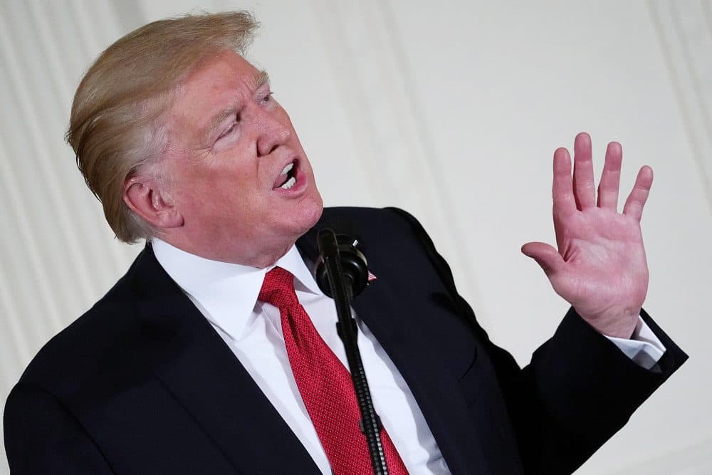 President Trump delivers remarks during retired U.S. Army Capt. Gary M. Rose's Medal of Honor ceremony in the East Room of the White House, Oct. 23, 2017 in Washington. (Chip Somodevilla/Getty Images)