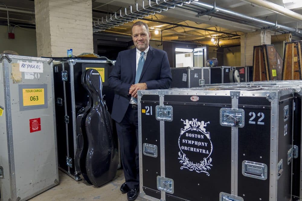 Boston Symphony Orchestra Stage Manager John Demick orchestrates the transport of everything the orchestra needs on tour. (Andrea Shea/WBUR)