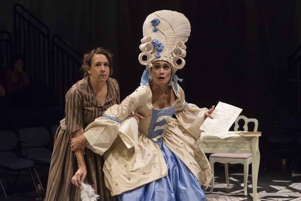 Lee Mikeska Gardner as Olympe de Gouges with Celeste Oliva as Marie Antoinette in "The Revolutionists." (Courtesy A.R. Sinclair Photography)