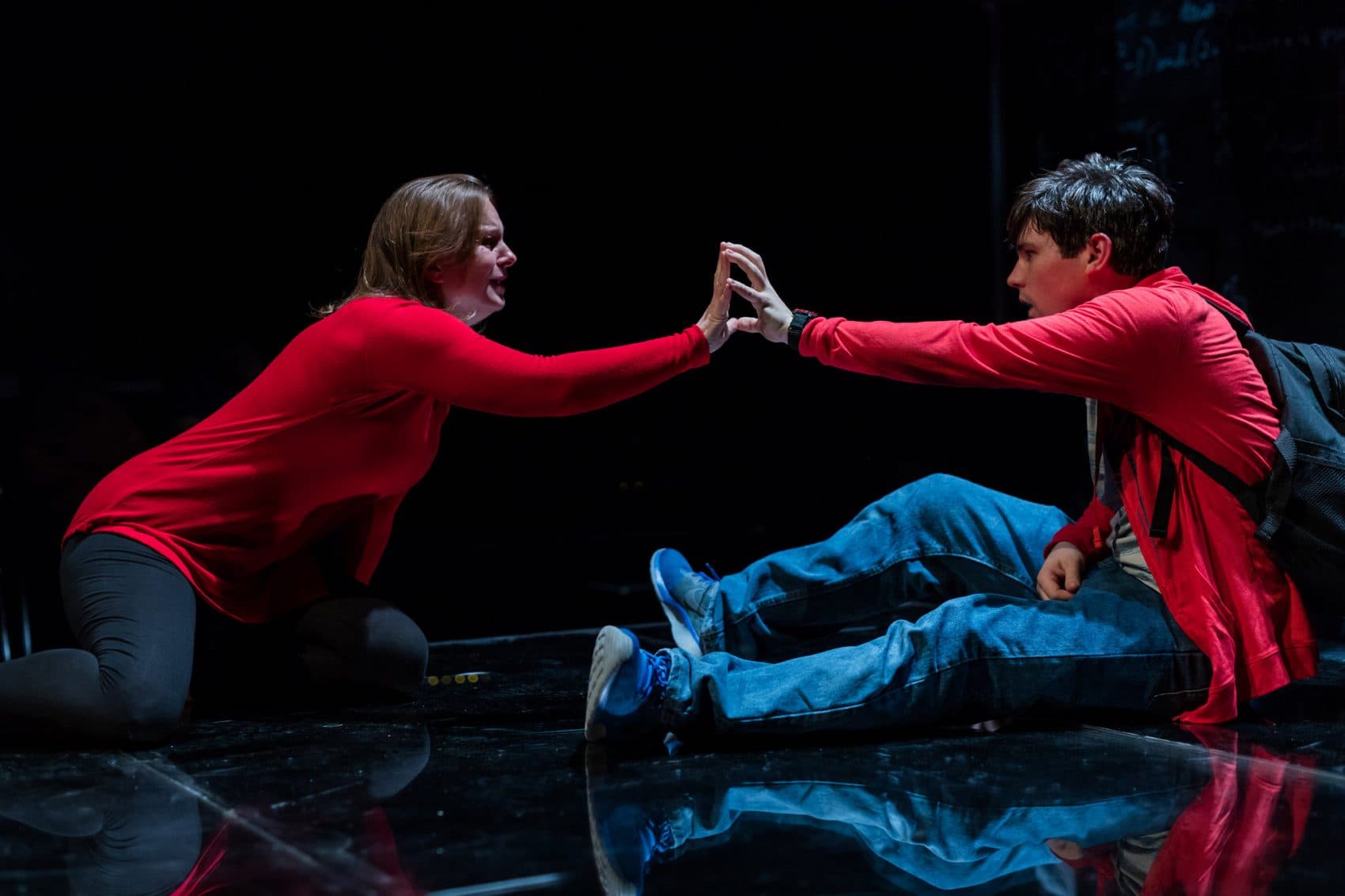 Laura Latreille and Eliott Purcell in SpeakEasy's "Curious Incident." (Courtesy Nile Scott/SpeakEasy Stage Company)