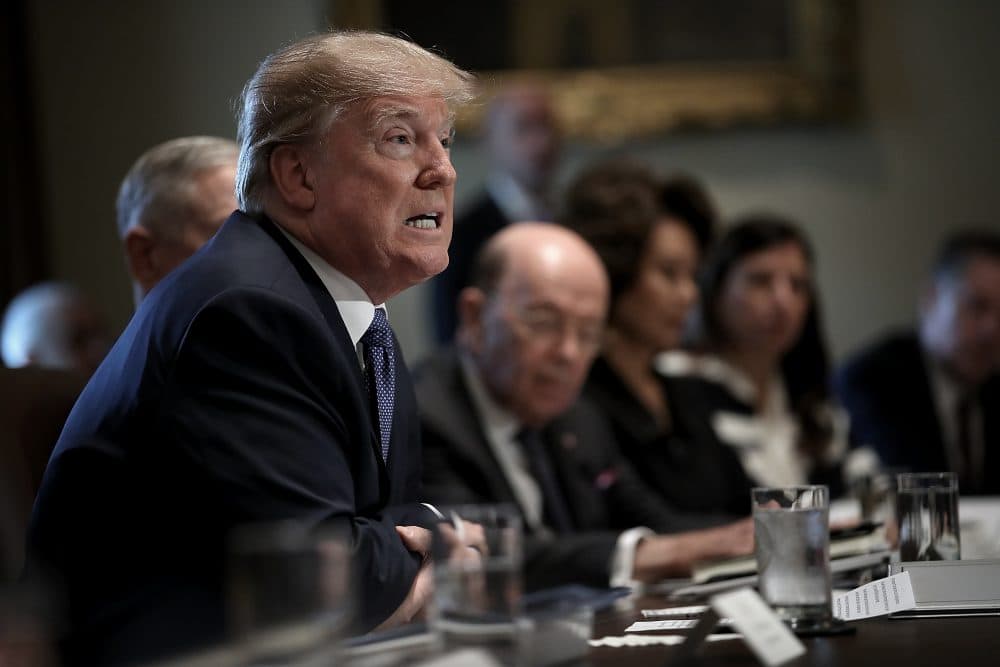 President Trump speaks while meeting with members of his cabinet Nov. 1, 2017 in Washington, D.C. (Win McNamee/Getty Images)