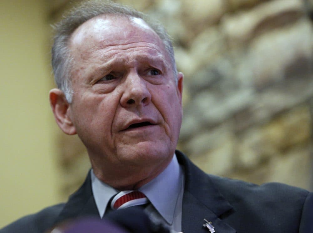 Former Alabama Chief Justice and U.S. Senate candidate Roy Moore speaks at the Vestavia Hills Public library, Saturday, Nov. 11, 2017, in Vestavia Hills, Ala. According to a Thursday, Nov. 9 Washington Post story an Alabama woman said Moore made inappropriate advances and had sexual contact with her when she was 14. Moore is denying the allegations. (Hal Yeager/AP)