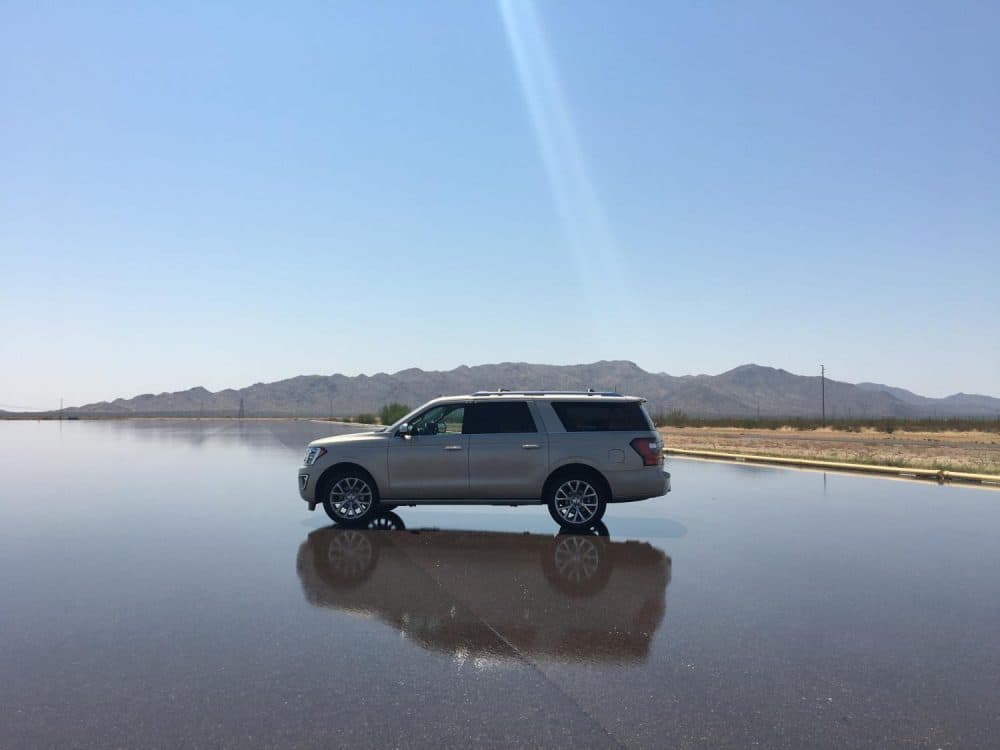 A 2018 Ford Expedition being tested in Arizona Proving Grounds. (Casey Kuhn/KJZZ)
