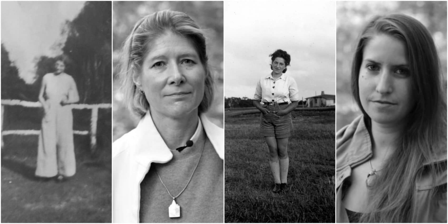 Julie Lindahl and Rachael Cerrotti, pictured alongside photographs of their grandmothers. (Courtesy)