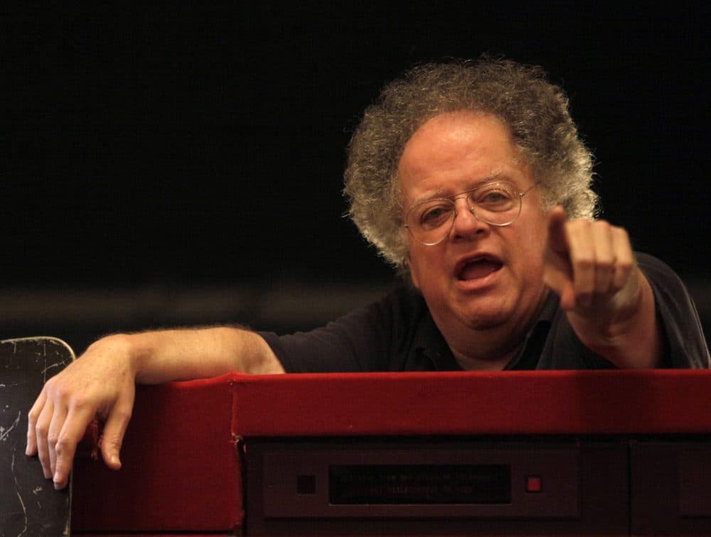 Conductor James Levine at a dress rehearsal for "Tosca " at the Metropolitan Opera in 2009.  (Mary Altaffer / AP)