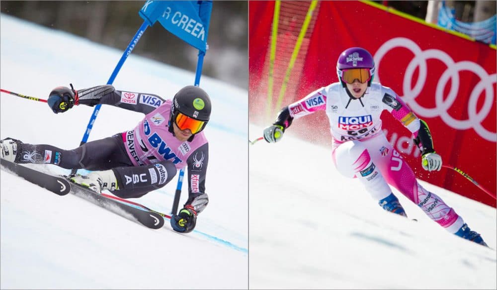 Tommy Ford of Bend, Ore., left, placed 10th in the World Cup giant slalom at Beaver Creek, Colo., in December. PyeongChang 2018 hopeful Laurenne Ross, right, also from Bend, is staging a comeback from a serious knee injury suffered last March. (Courtesy Cody Downard Photography/USSA)