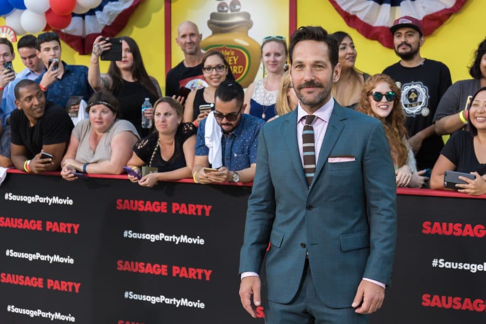 Paul Rudd arrives at the world premiere of "Sausage Party" at the Regency Village Theatre on Tuesday, August 9, 2016, in Los Angeles. (Willy Sanjuan/Invision/AP)