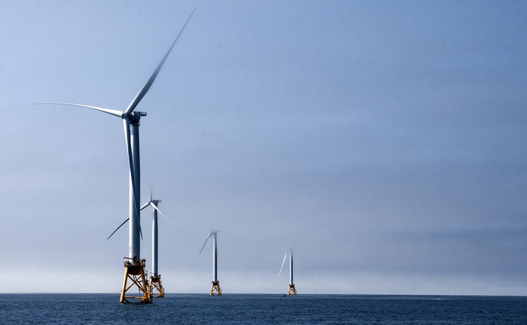 A wind farm off Block Island, off the coast of Rhode Island, in America (Chris Bentley for WBUR)