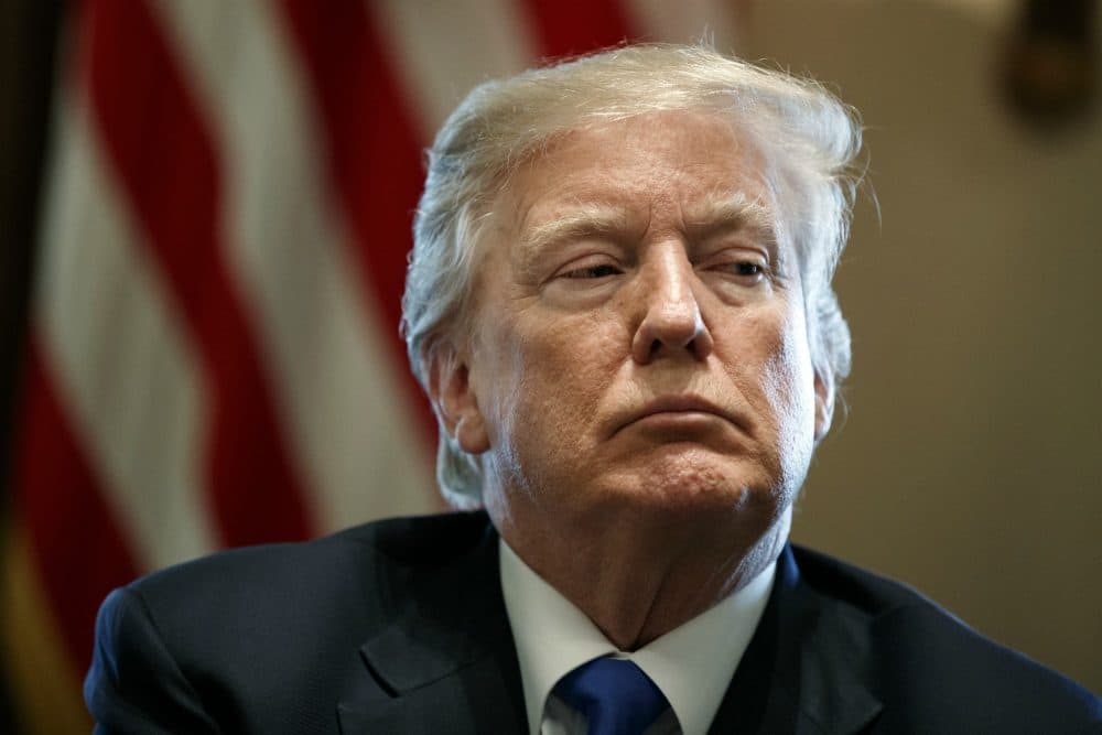 In this Tuesday, Jan. 9, 2018 file photo, President Donald Trump listens during a meeting with lawmakers on immigration policy in the Cabinet Room of the White House in Washington. Trump's use of a vulgar term to describe African countries has left the small cluster of immigration hard-line groups in the U.S. scrambling to distance themselves from him. Trump used the vulgarity during an Oval Office meeting on Thursday, Jan. 11, with members of Congress in asking why the U.S. would want more immigrants from places such as Haiti and Africa. (Evan Vucci/AP)