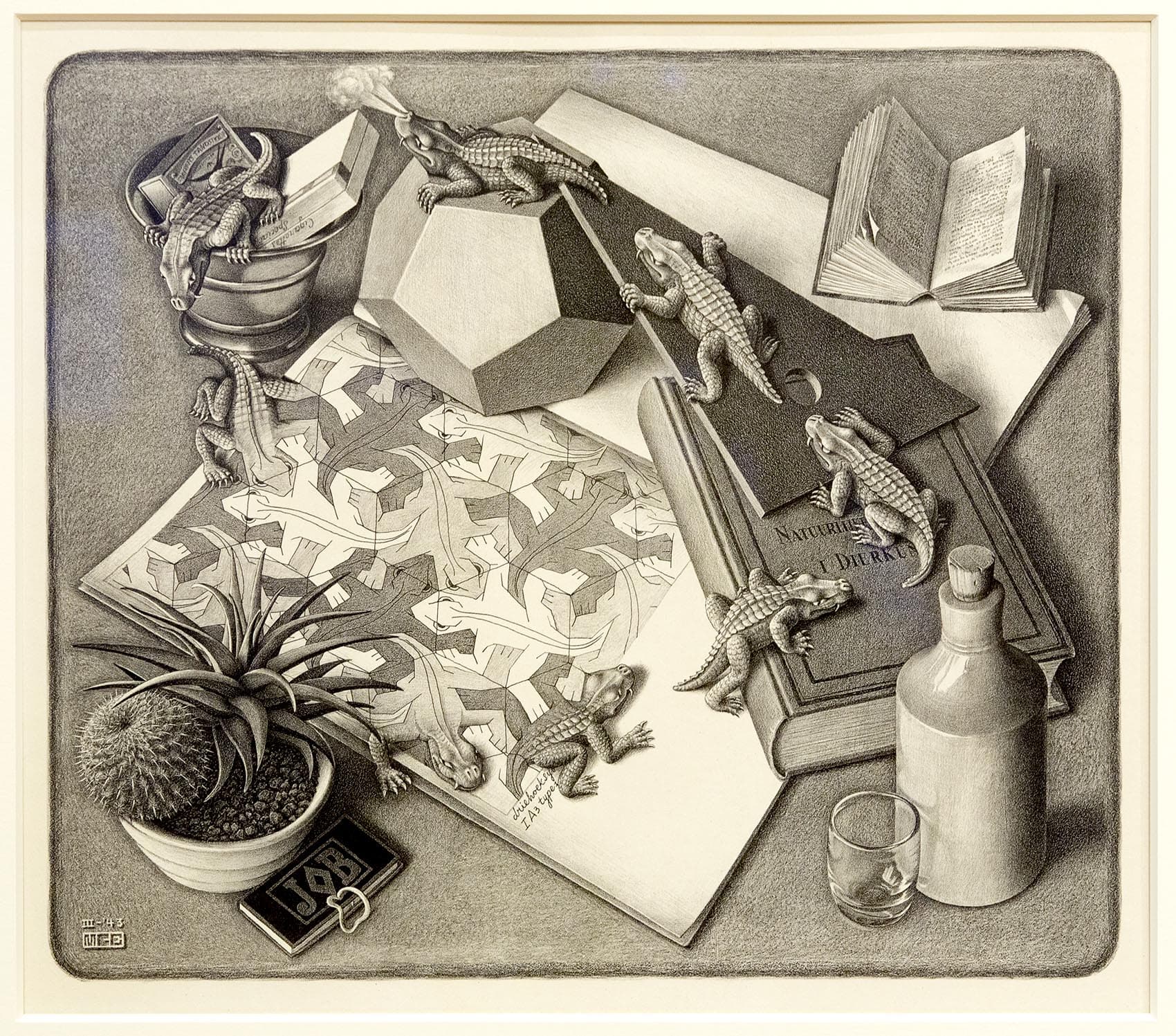 Eye Candy for Today M.C. Escher lithograph Reptiles Lines and Colors