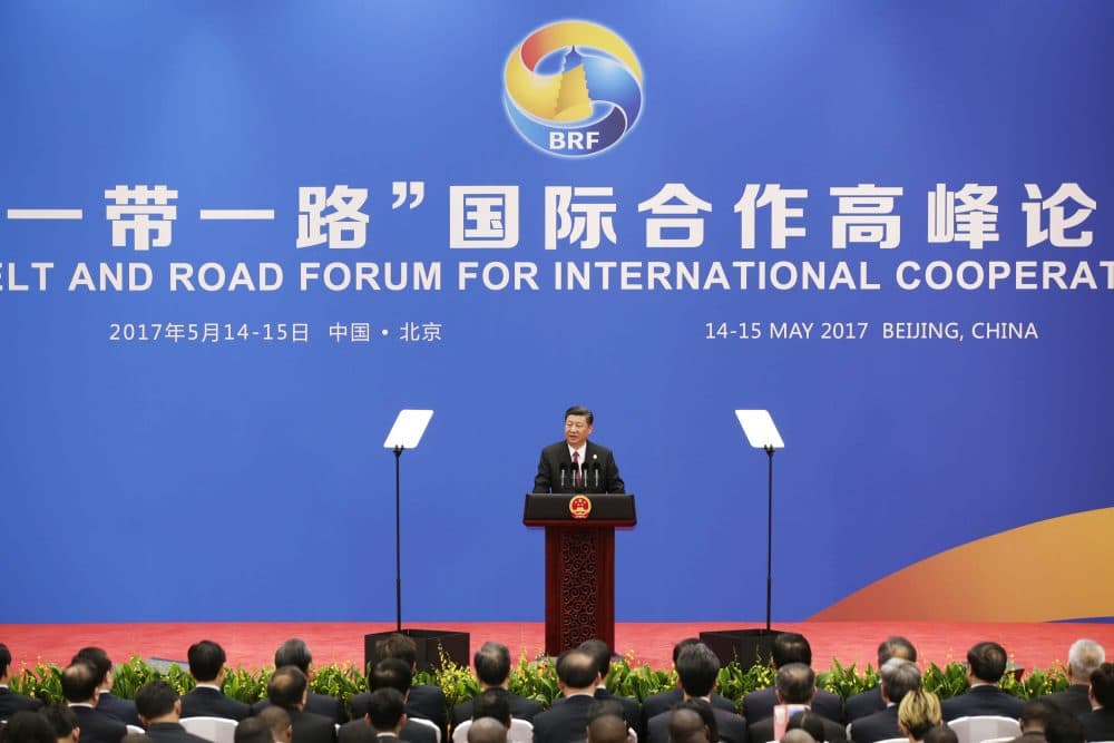 Chinese President Xi Jinping attends a news conference at the end of the Belt and Road Forum for International Cooperation on May 15, 2017 in Beijing, China. The forum was expected to lay the groundwork for Beijing-led infrastructure initiatives aimed at connecting China with Europe, Africa and Asia. (Jason Lee-Pool/Getty Images)